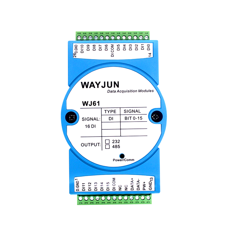 WJ61系列 16路DI開關(guān)量/干接點(diǎn)信號(hào)轉(zhuǎn)RS485/232